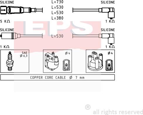 MDR EPS-1501 609 - Ignition Cable Kit autospares.lv