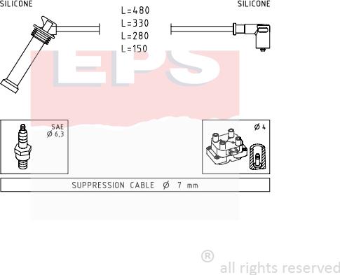 MDR EPS-1501 614 - Ignition Cable Kit autospares.lv