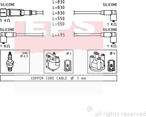 MDR EPS-1501 682 - Ignition Cable Kit autospares.lv