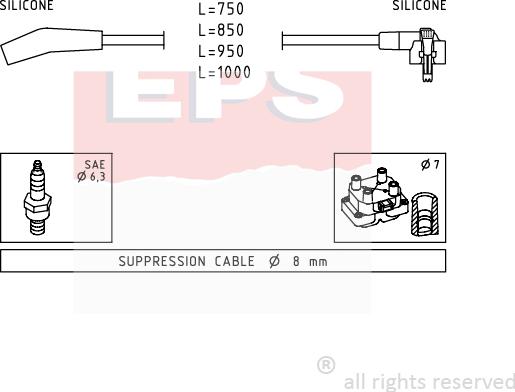 MDR EPS-1501 639 - Ignition Cable Kit autospares.lv