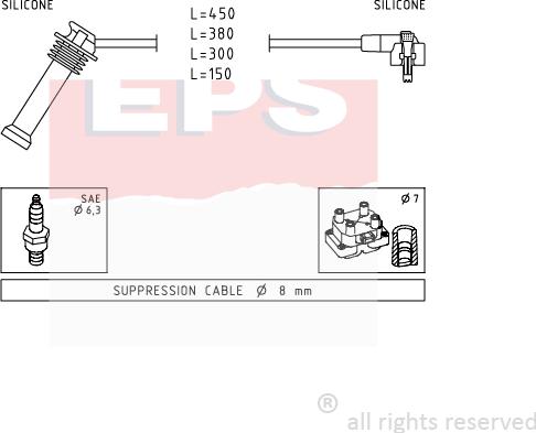 MDR EPS-1501 630 - Ignition Cable Kit autospares.lv