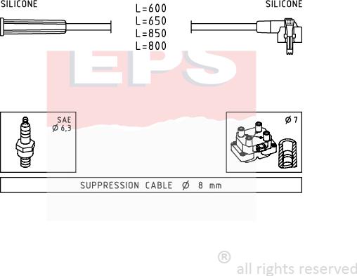 MDR EPS-1501 007 - Ignition Cable Kit autospares.lv