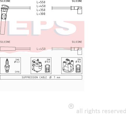 MDR EPS-1501 888 - Ignition Cable Kit autospares.lv