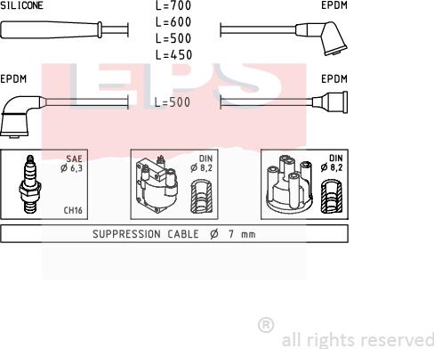 MDR EPS-1501 398 - Ignition Cable Kit autospares.lv