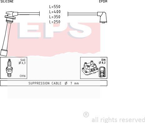 MDR EPS-1501 385 - Ignition Cable Kit autospares.lv