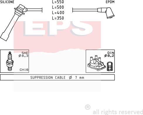 MDR EPS-1501 231 - Ignition Cable Kit autospares.lv