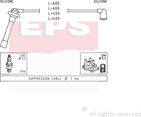 MDR EPS-1501 702 - Ignition Cable Kit autospares.lv