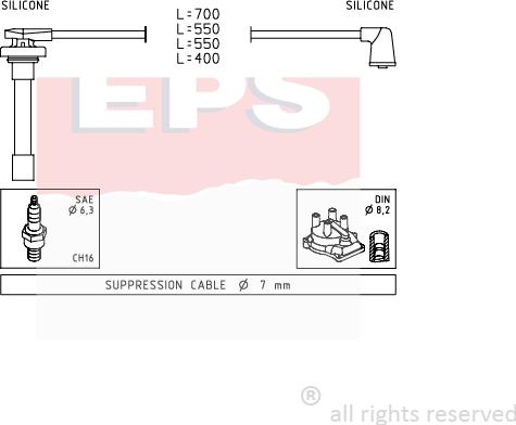 MDR EPS-1501 711 - Ignition Cable Kit autospares.lv