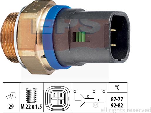 MDR EPS-1850 647 - Temperature Switch, radiator / air conditioner fan autospares.lv