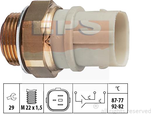 MDR EPS-1850 651 - Temperature Switch, radiator / air conditioner fan autospares.lv