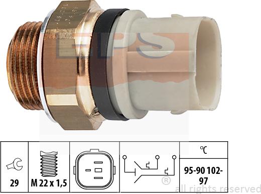 MDR EPS-1850 652 - Temperature Switch, radiator / air conditioner fan autospares.lv