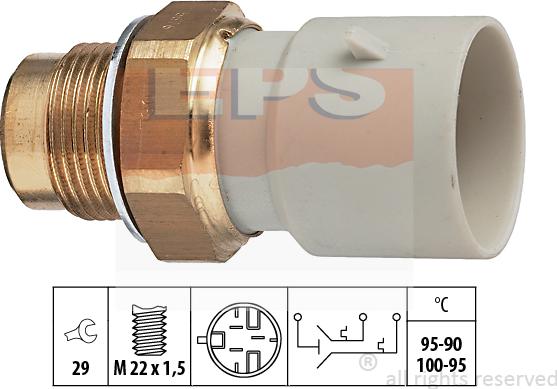 MDR EPS-1850 676 - Temperature Switch, radiator / air conditioner fan autospares.lv