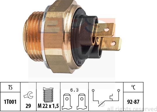 MDR EPS-1850 000 - Temperature Switch, radiator / air conditioner fan autospares.lv