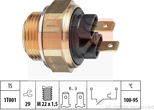 MDR EPS-1850 019 - Temperature Switch, radiator / air conditioner fan autospares.lv