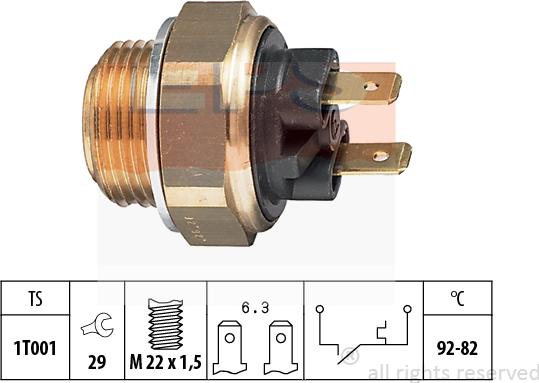 MDR EPS-1850 016 - Temperature Switch, radiator / air conditioner fan autospares.lv