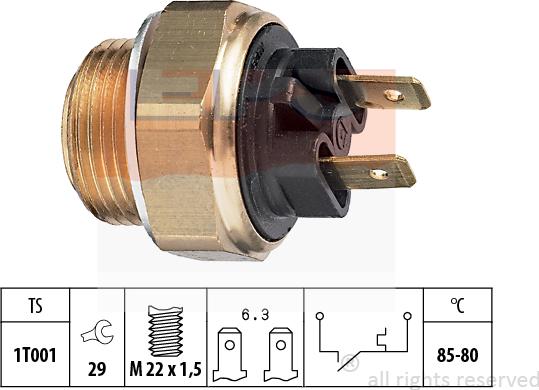 MDR EPS-1850 018 - Temperature Switch, radiator / air conditioner fan autospares.lv