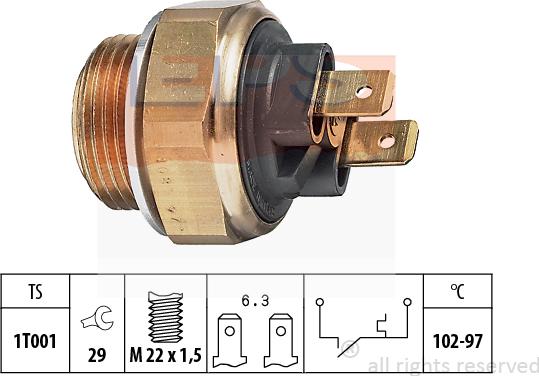 MDR EPS-1850 013 - Temperature Switch, radiator / air conditioner fan autospares.lv