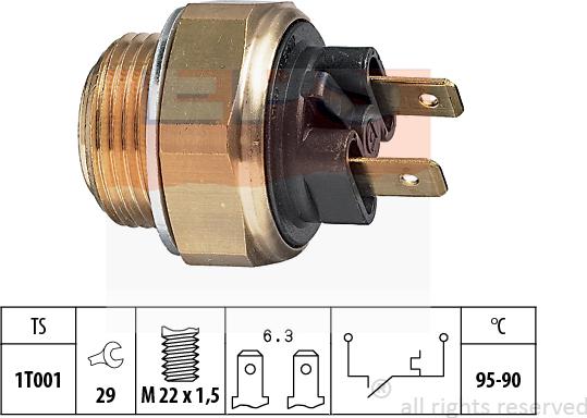 MDR EPS-1850 020 - Temperature Switch, radiator / air conditioner fan autospares.lv