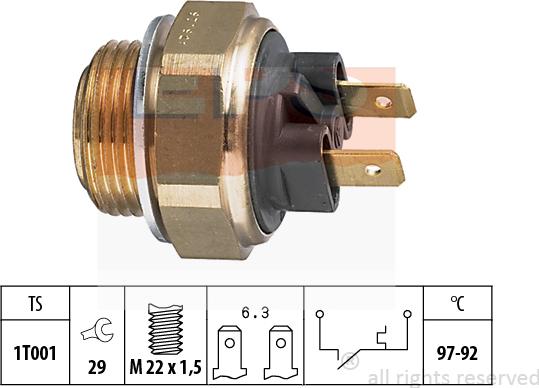 MDR EPS-1850 111 - Temperature Switch, radiator / air conditioner fan autospares.lv