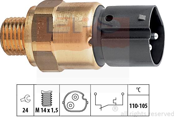 MDR EPS-1850 273 - Temperature Switch, radiator / air conditioner fan autospares.lv