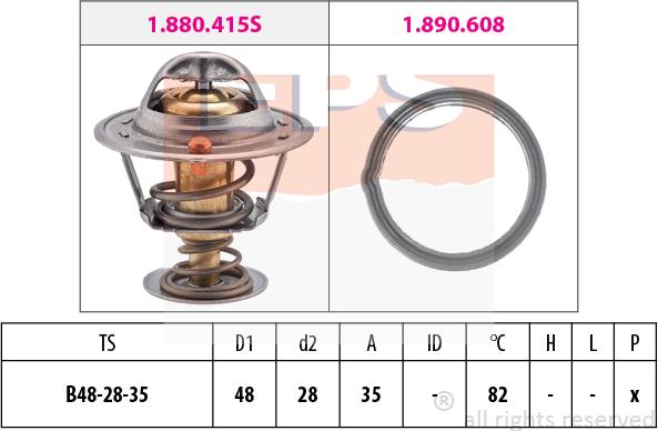 MDR EPS-1880 415 - Coolant thermostat / housing autospares.lv