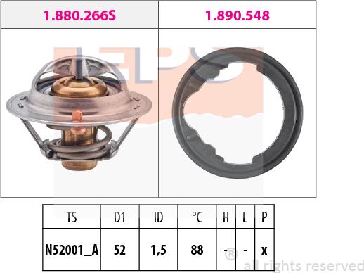 MDR EPS-1880 488 - Coolant thermostat / housing autospares.lv