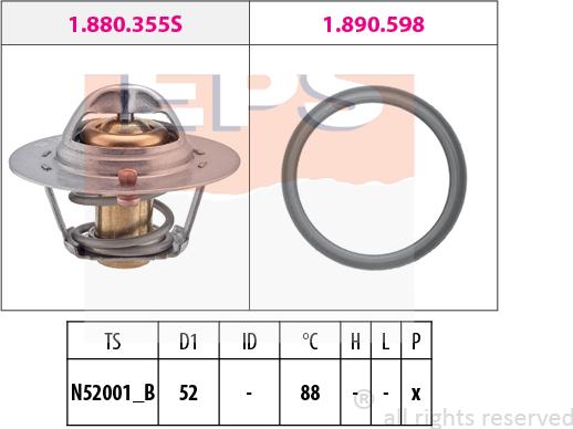 MDR EPS-1880 487 - Coolant thermostat / housing autospares.lv