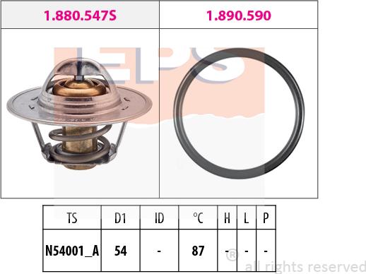 MDR EPS-1880 547 - Coolant thermostat / housing autospares.lv