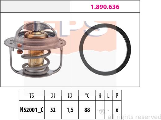 MDR EPS-1880 554 - Coolant thermostat / housing autospares.lv