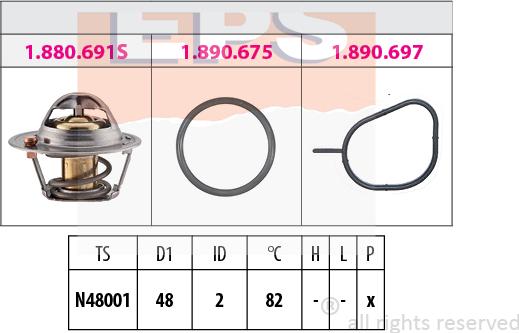 MDR EPS-1880 692 - Coolant thermostat / housing autospares.lv