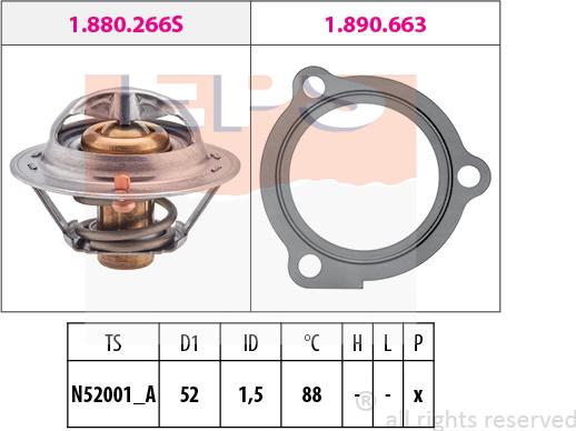 MDR EPS-1880 647 - Coolant thermostat / housing autospares.lv