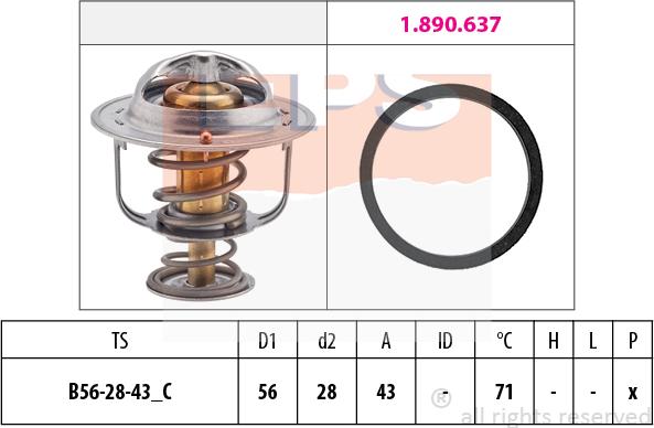 MDR EPS-1880 650 - Coolant thermostat / housing autospares.lv