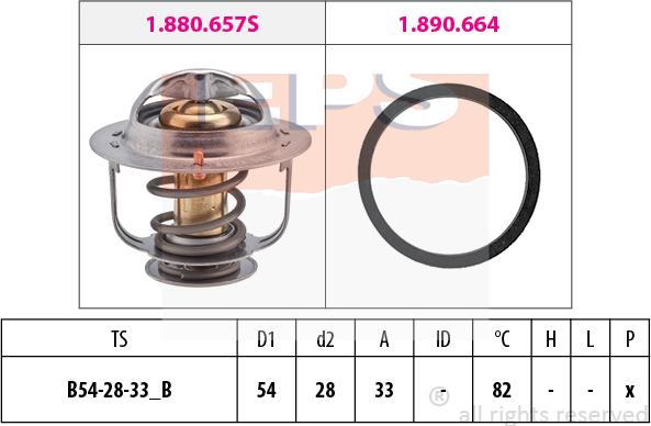 MDR EPS-1880 657 - Coolant thermostat / housing autospares.lv