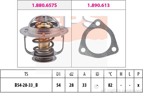 MDR EPS-1880 637 - Coolant thermostat / housing autospares.lv