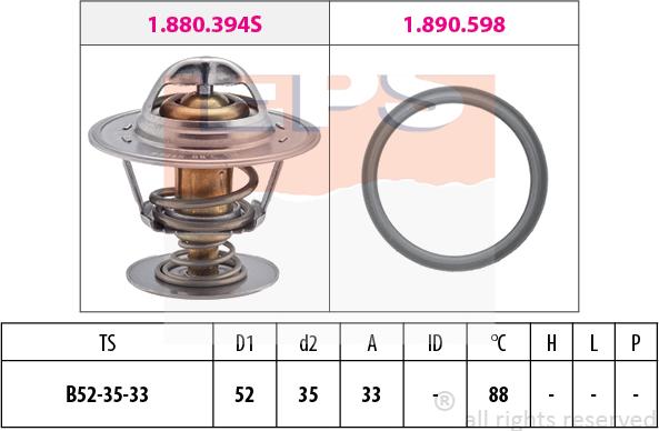 MDR EPS-1880 394 - Coolant thermostat / housing autospares.lv