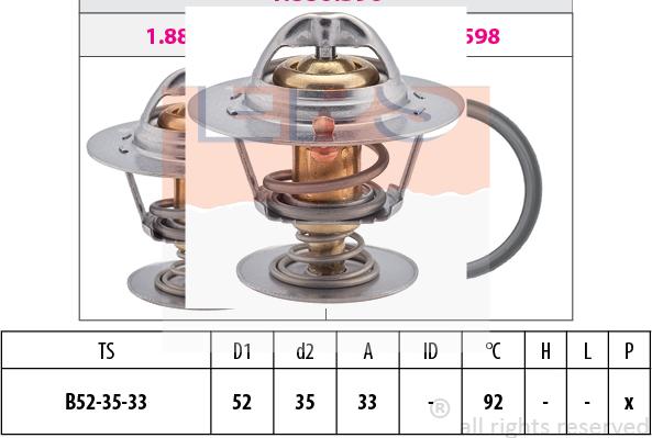 MDR EPS-1880 396S - Coolant thermostat / housing autospares.lv