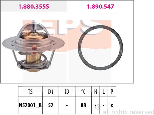 MDR EPS-1880 355 - Coolant thermostat / housing autospares.lv