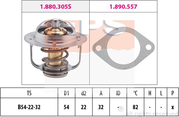 MDR EPS-1880 305 - Coolant thermostat / housing autospares.lv