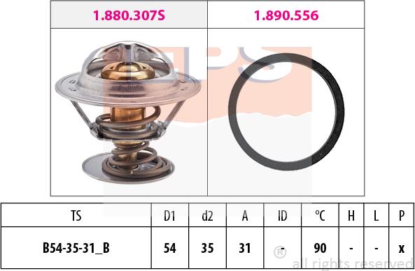 MDR EPS-1880 307 - Coolant thermostat / housing autospares.lv