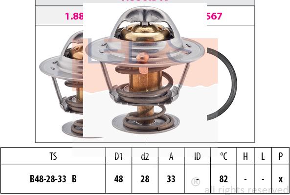 MDR EPS-1880 319S - Coolant thermostat / housing autospares.lv