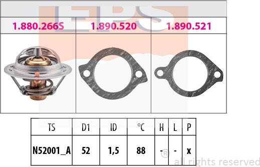 MDR EPS-1880 384 - Coolant thermostat / housing autospares.lv