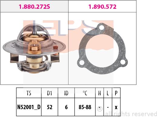 MDR EPS-1880 388 - Coolant thermostat / housing autospares.lv