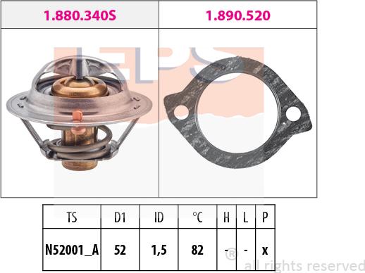 MDR EPS-1880 331 - Coolant thermostat / housing autospares.lv