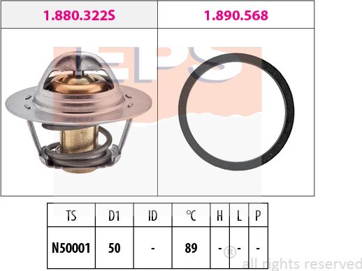 MDR EPS-1880 322 - Coolant thermostat / housing autospares.lv