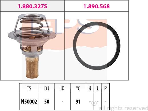 MDR EPS-1880 327 - Coolant thermostat / housing autospares.lv