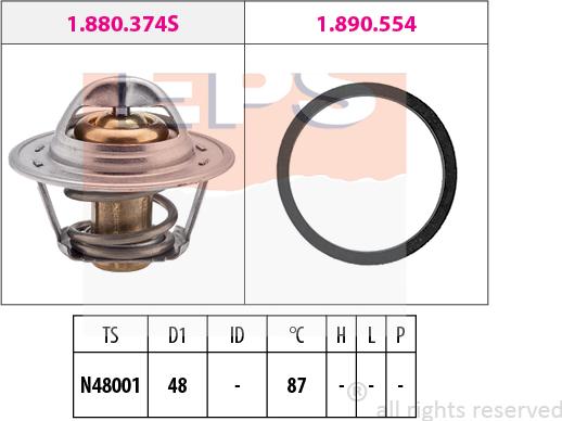 MDR EPS-1880 374 - Coolant thermostat / housing autospares.lv