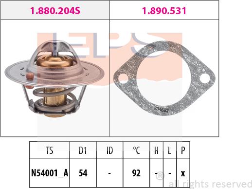 MDR EPS-1880 204 - Coolant thermostat / housing autospares.lv