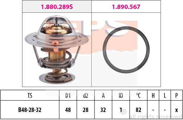 MDR EPS-1880 289 - Coolant thermostat / housing autospares.lv