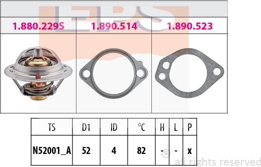 MDR EPS-1880 229 - Coolant thermostat / housing autospares.lv