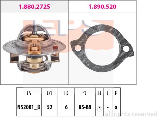 MDR EPS-1880 272 - Coolant thermostat / housing autospares.lv